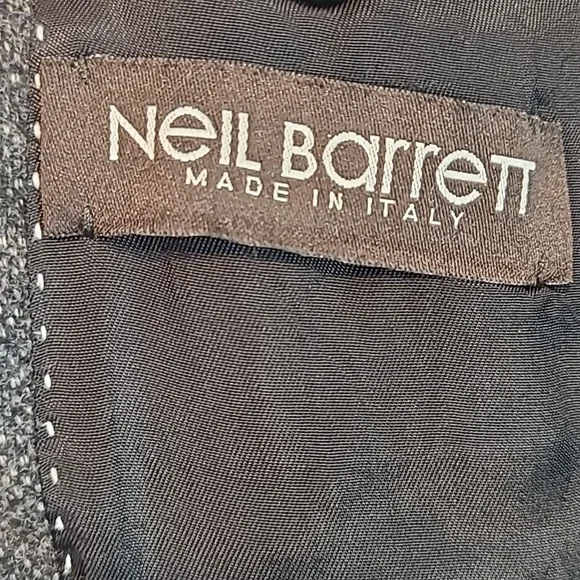 Neil Barrett Wool Trench Coat Steampunk Y2K Snap Front Luxury Winter‎ Womens XS